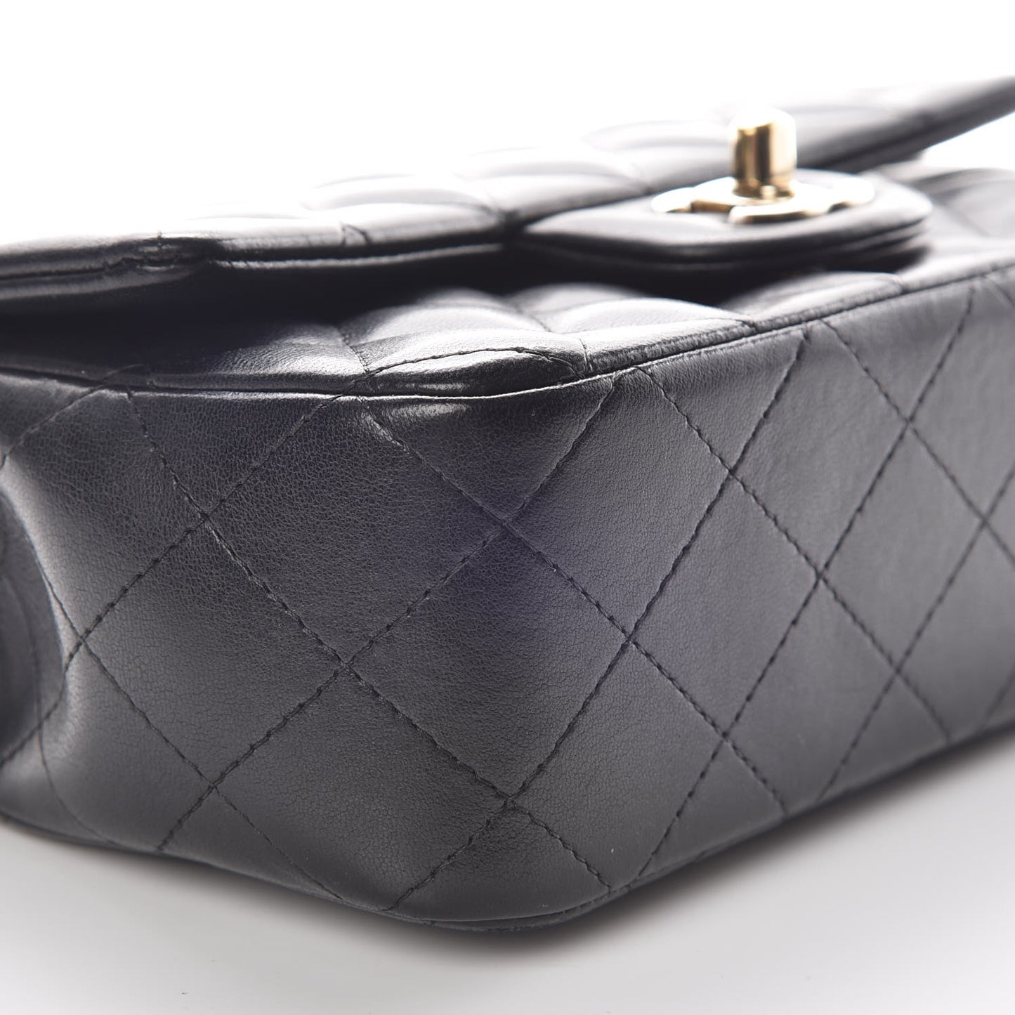 Lambskin Quilted Valentine Charms Mini Rectangular Flap Black