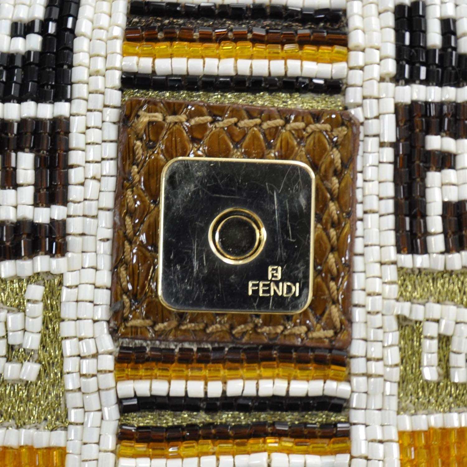 Fendi Python Crochet Beaded Baguette 11 of 12