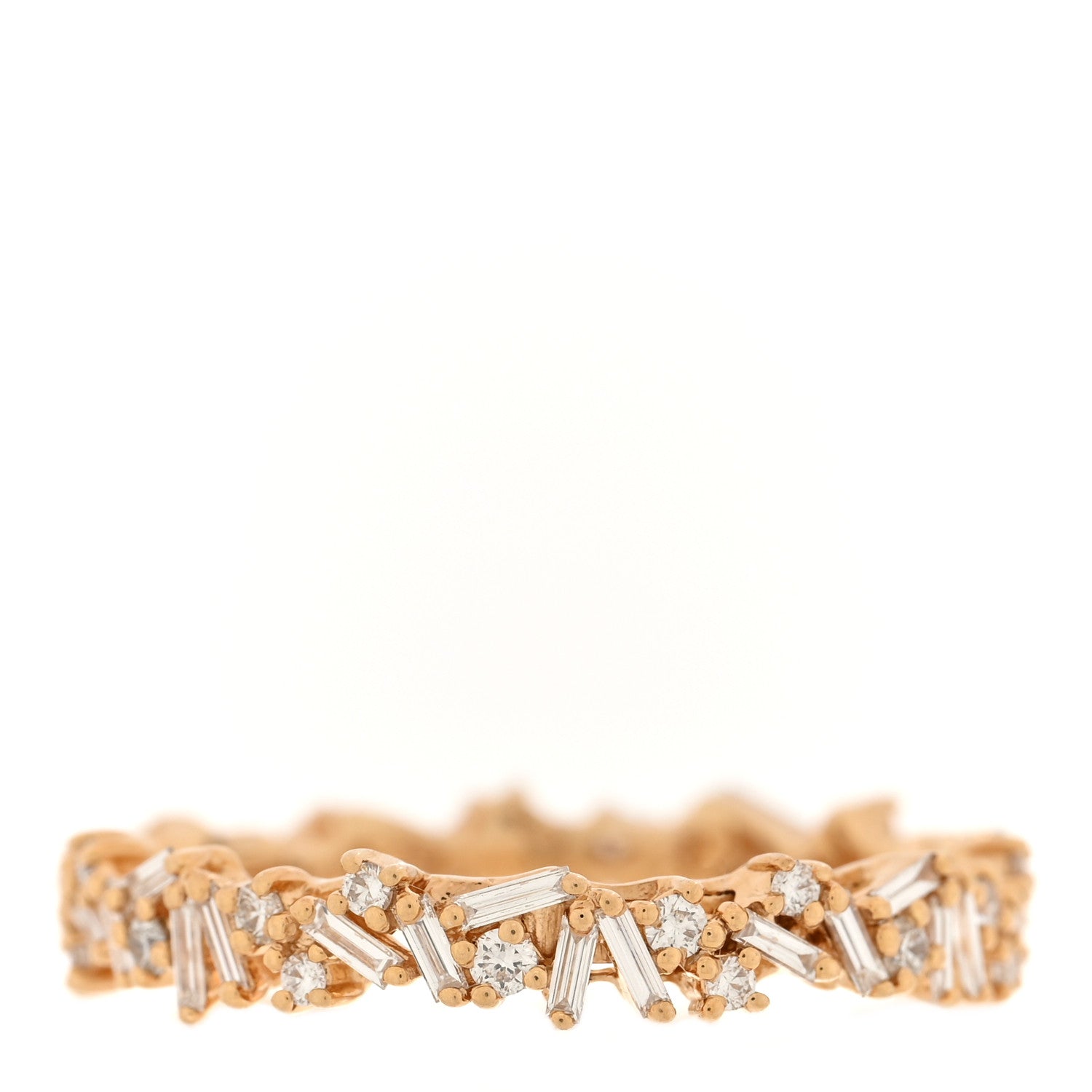 Suzanne Kalan 18K Yellow Gold Diamond Fireworks Icon Eternity Ring 54 6.75 3 of 4