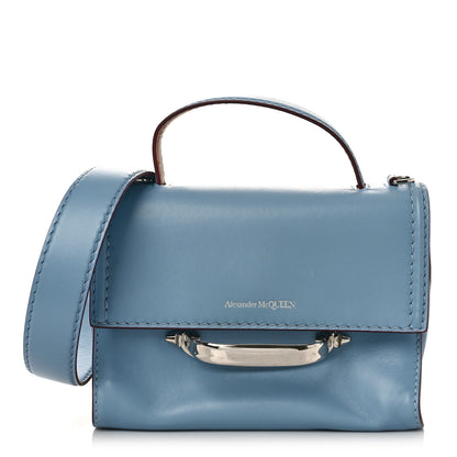 Alexander McQueen Calfskin The Small Story Bag Blue Brown 1 of 9