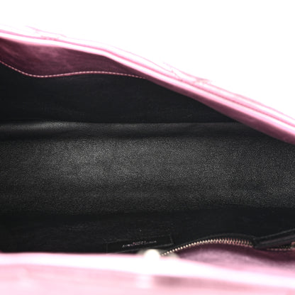 Saint Laurent Metallic Lambskin Quilted Sade Puffer Envelope Clutch Pink 5 of 9