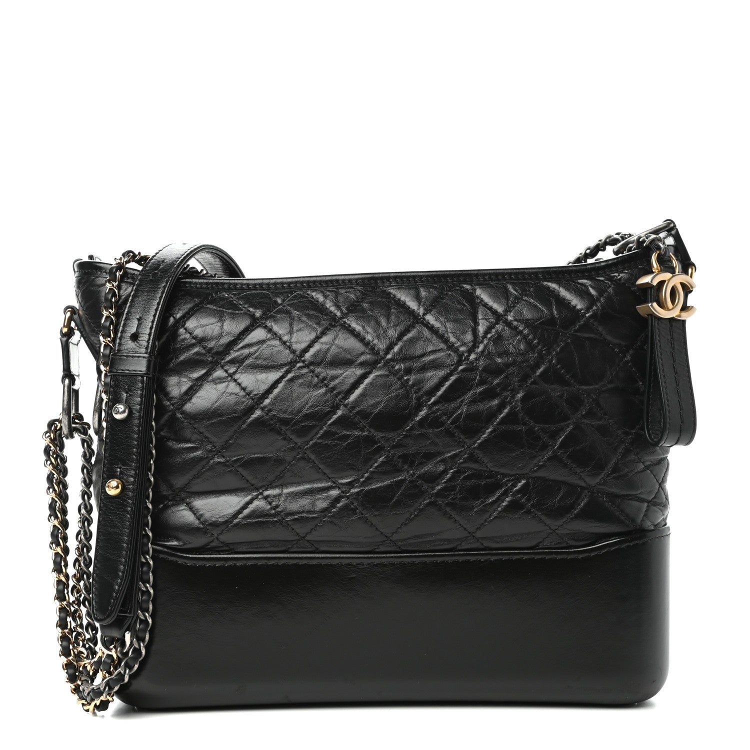 Chanel Aged Calfskin Quilted Medium Gabrielle Hobo Black 1 of 9