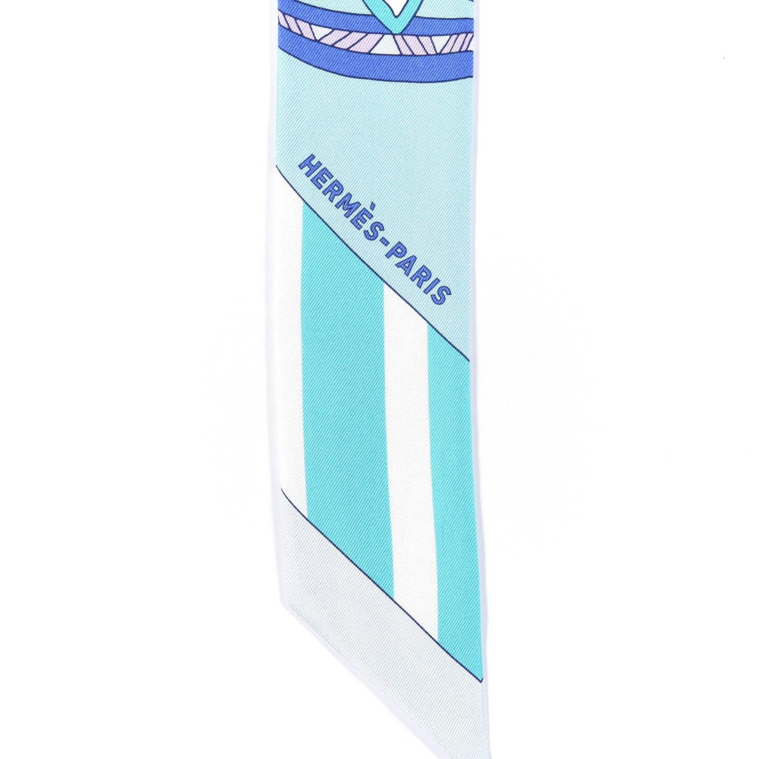 Hermes Silk Le Jardin de la Maharani Twilly Bleu Glacier Turquoise 6 of 6