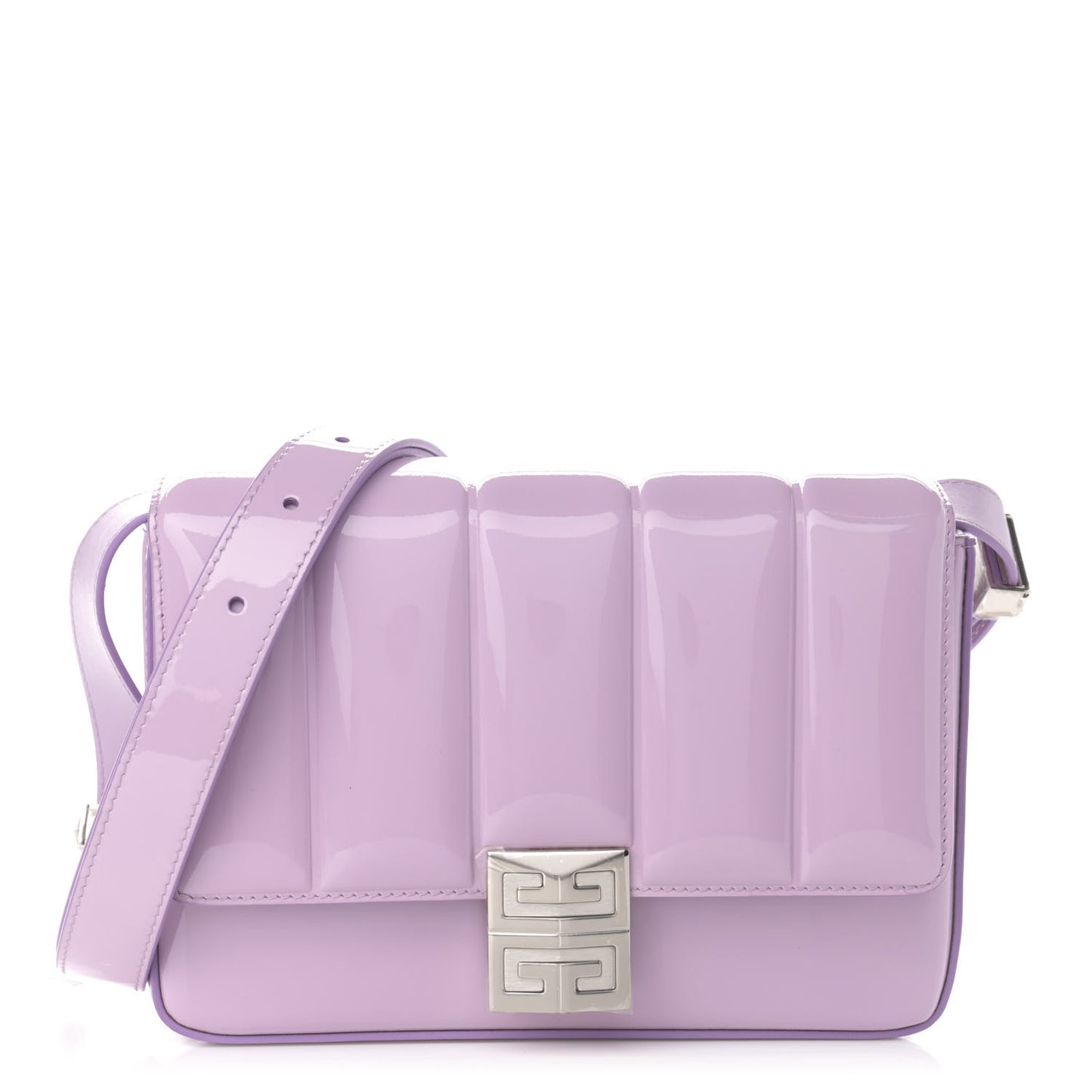 Patent 4G Medium Padded Crossbody Bag Lilac