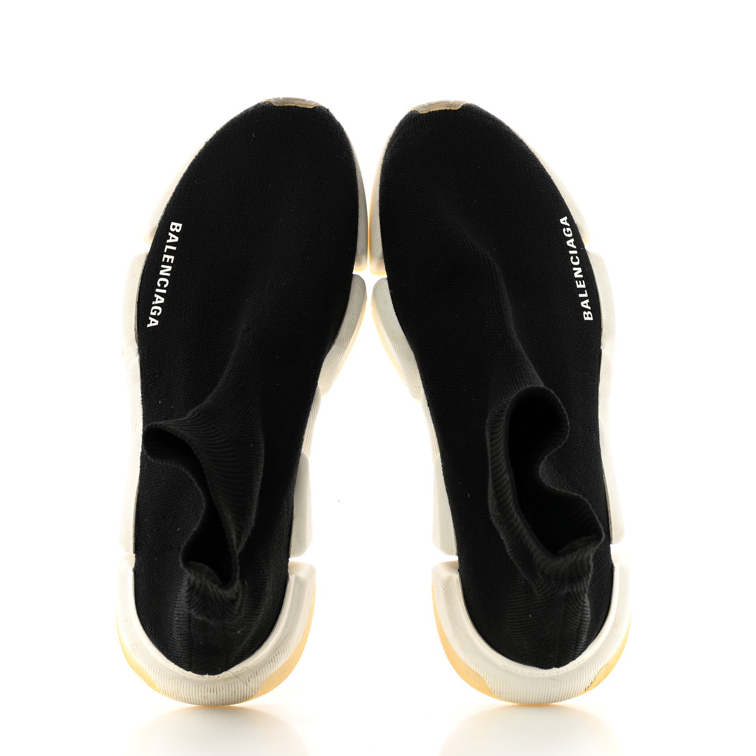 Balenciaga Technical 3D Recycled Knit Bi-Color Womens Speed 2.0 Transparent Sole Sneakers 38 Black White 2 of 11