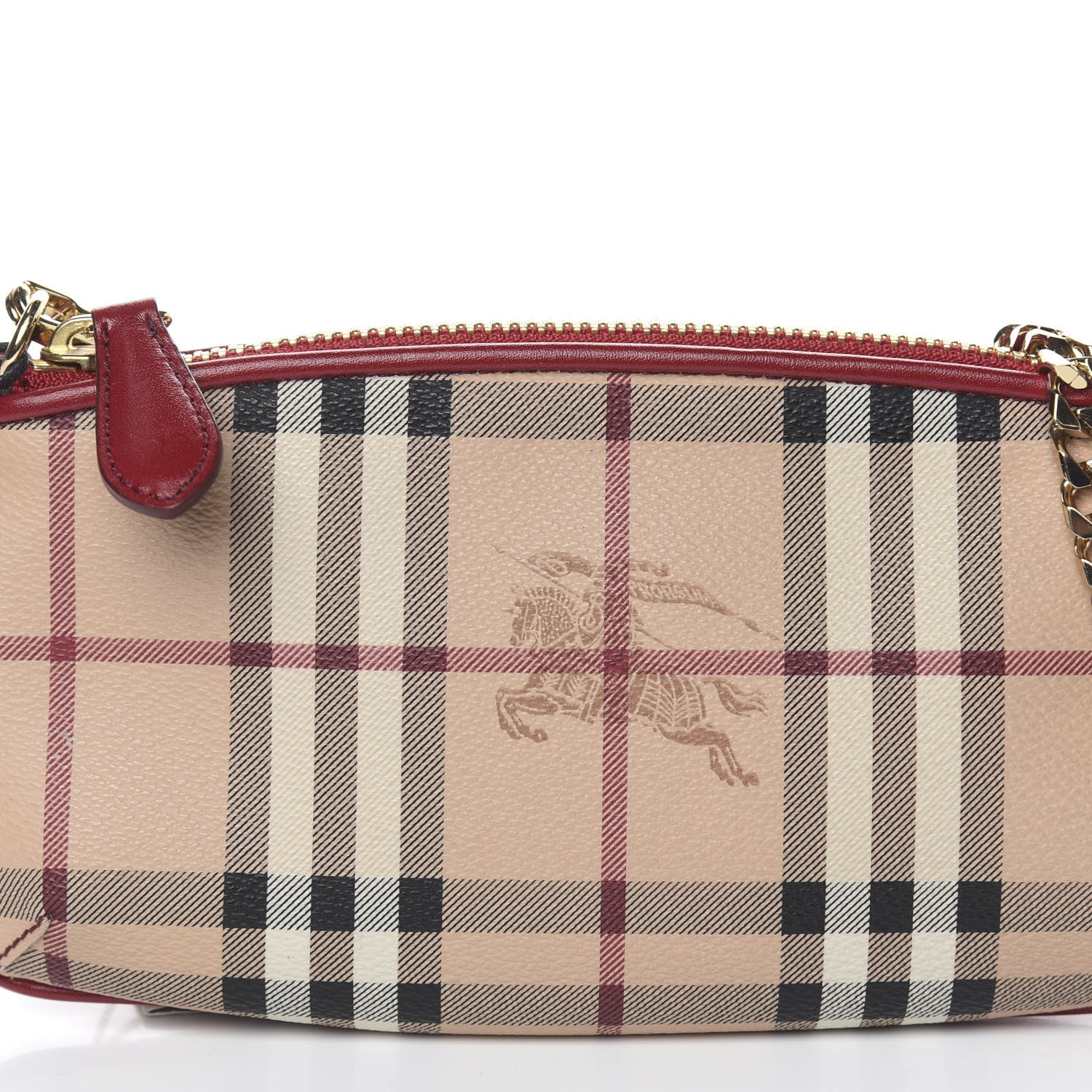 Burberry Haymarket Check Clara Pochette Military Red 10 of 10