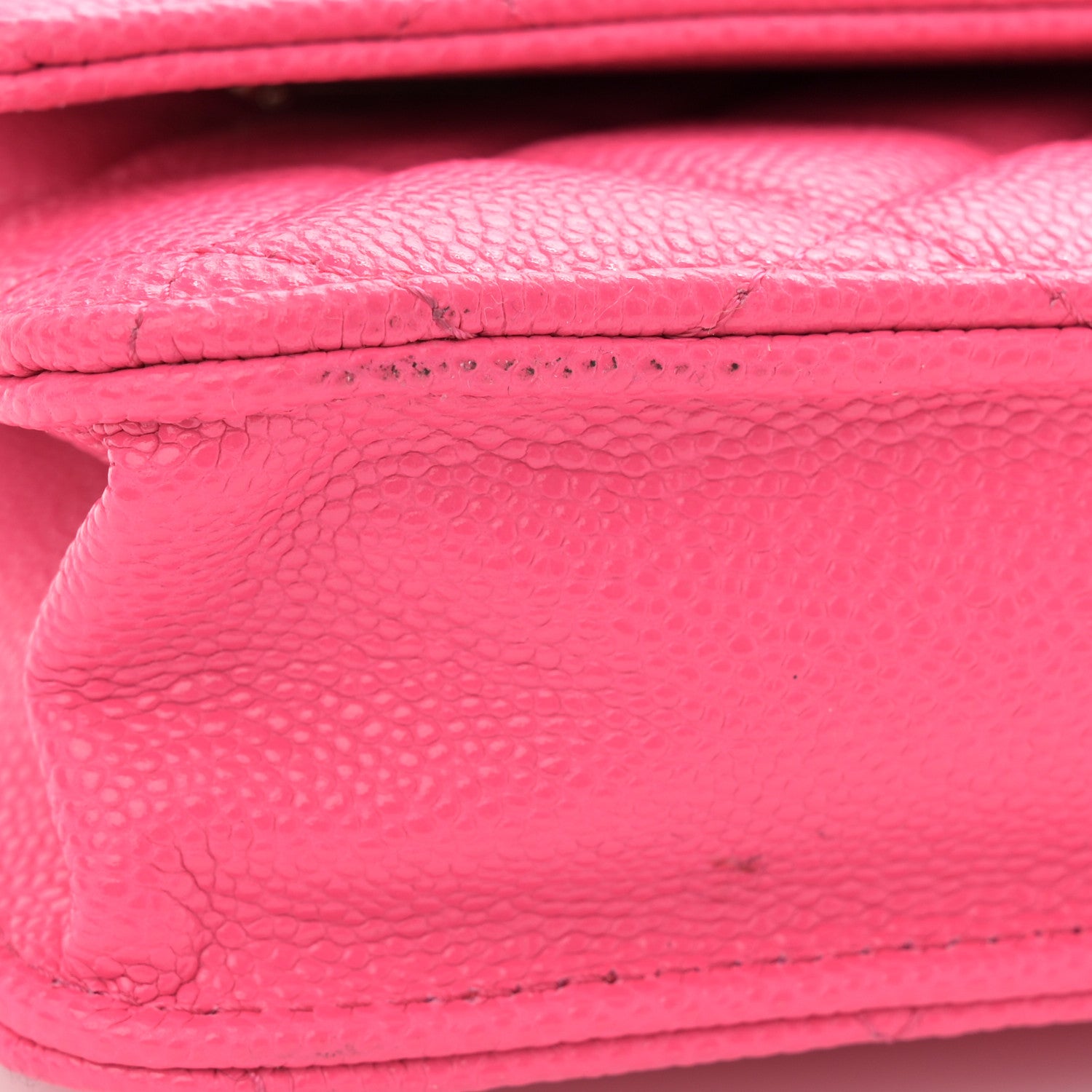Chanel Caviar Quilted Wallet on Chain WOC Fuchsia 13 of 14