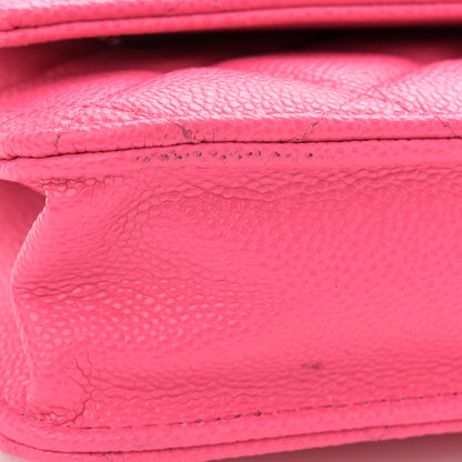 Chanel Caviar Quilted Wallet on Chain WOC Fuchsia 13 of 14