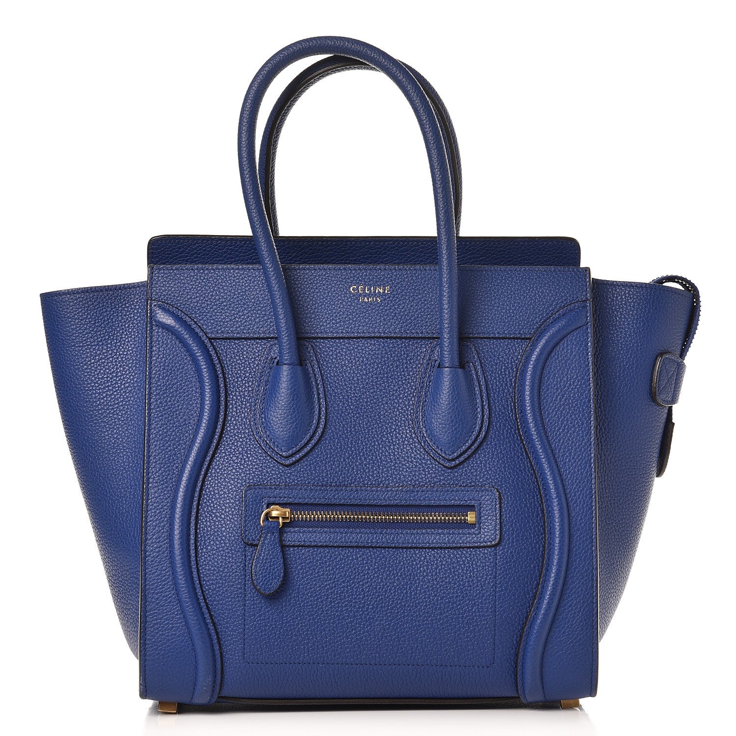 Celine Drummed Calfskin Micro Luggage Indigo 1 of 11