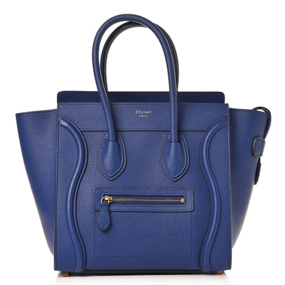 Celine Drummed Calfskin Micro Luggage Indigo 1 of 11