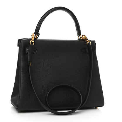 Hermes Togo Matte Porosus Crocodile Kelly Retourne Touch 28 Black 3 of 11