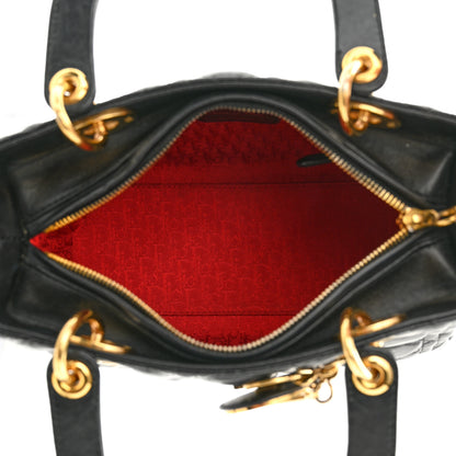 Christian Dior Lambskin Cannage Medium Lady Dior Black 5 of 10