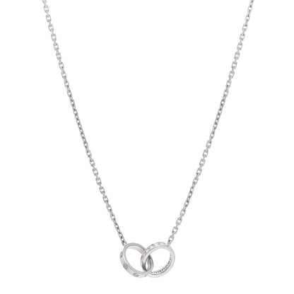 Cartier 18K White Gold Diamond Interlocking LOVE Necklace 1 of 5