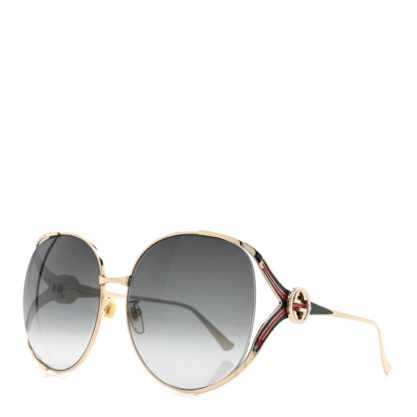 Metal Oversized Round Frame GG0225S Sunglasses Gold
