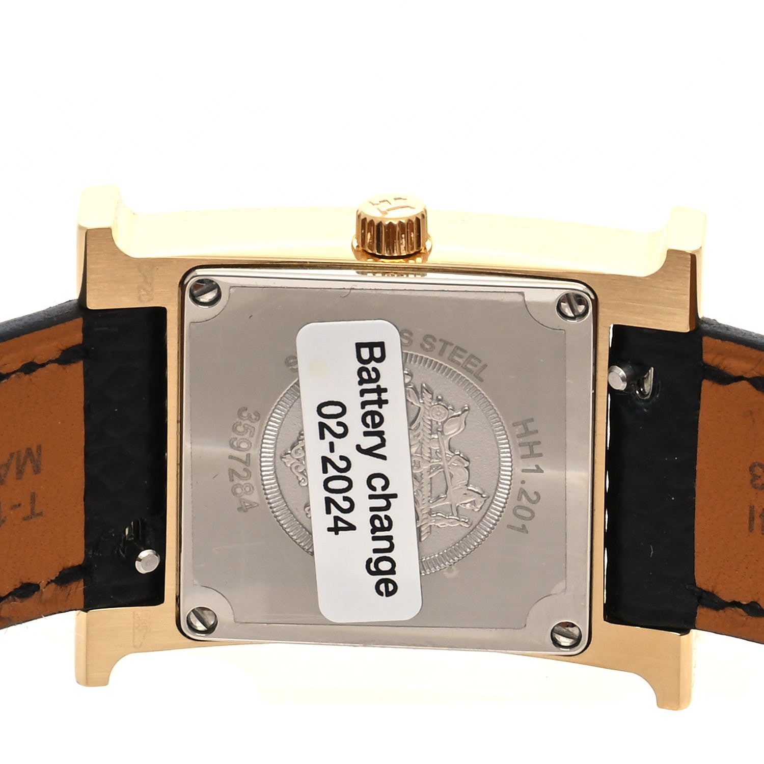 Hermes Stainless Steel Epsom 21mm Heure H Hour Quartz Watch Noir 4 of 5