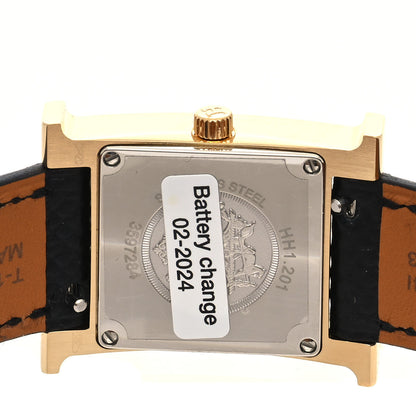 Hermes Stainless Steel Epsom 21mm Heure H Hour Quartz Watch Noir 4 of 5