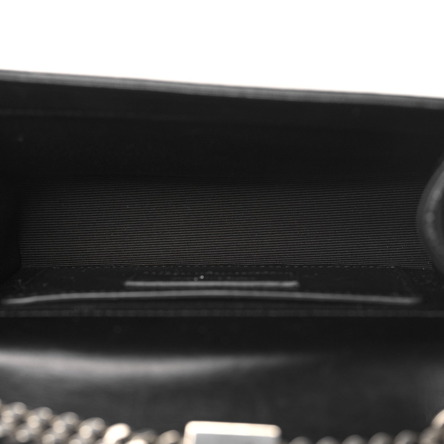 Suede Fringe Chain Small Monogram Satchel Black