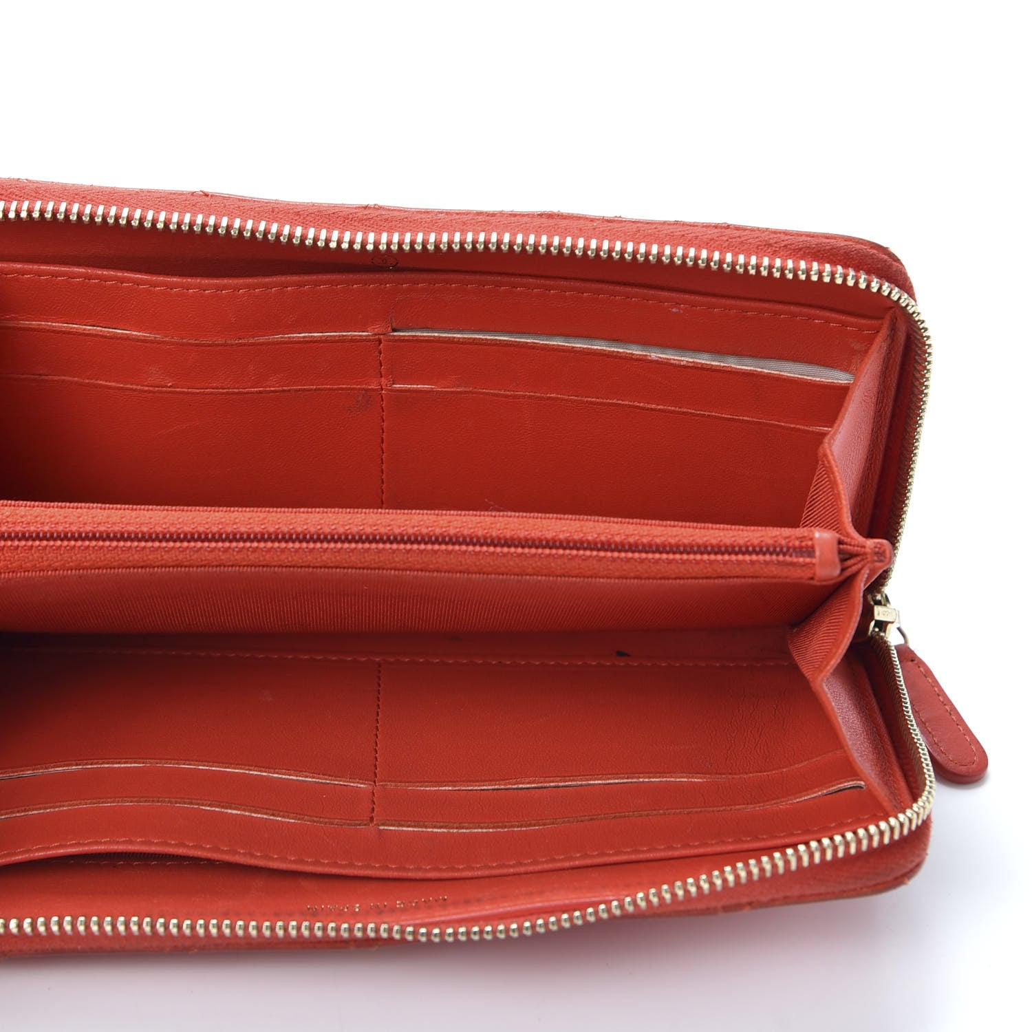 Chanel Lambskin Quilted Large Gusset Zip Around Wallet Red 4 of 12