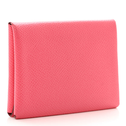 Hermes Epsom Calvi Duo Card Case Rose Azalee 3 of 6