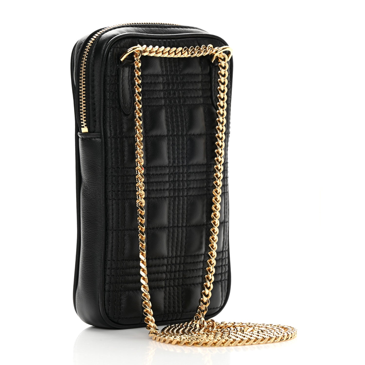 Burberry Lambskin Quilted Mini Lola Vertical Crossbody Bag Black 3 of 10