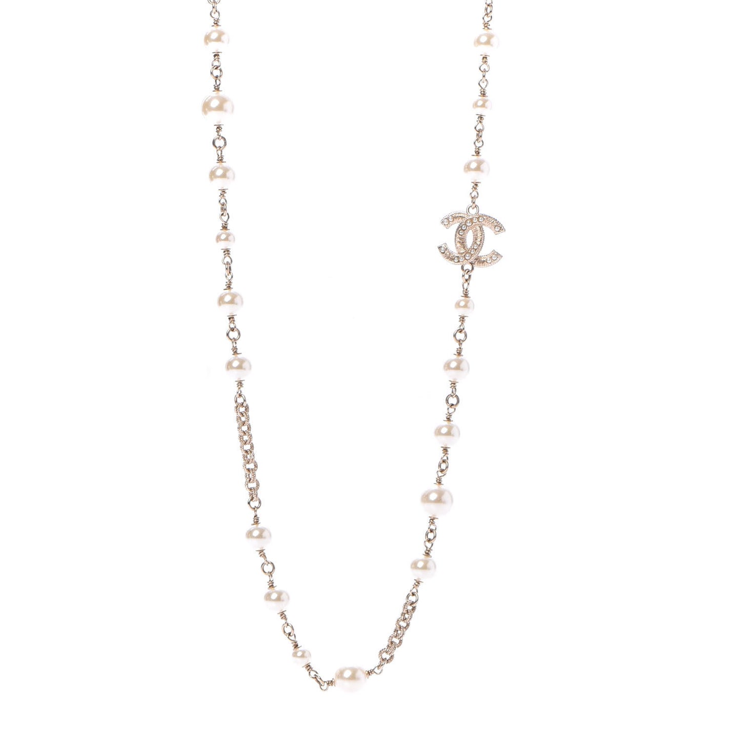Pearl CC Necklace Light Gold