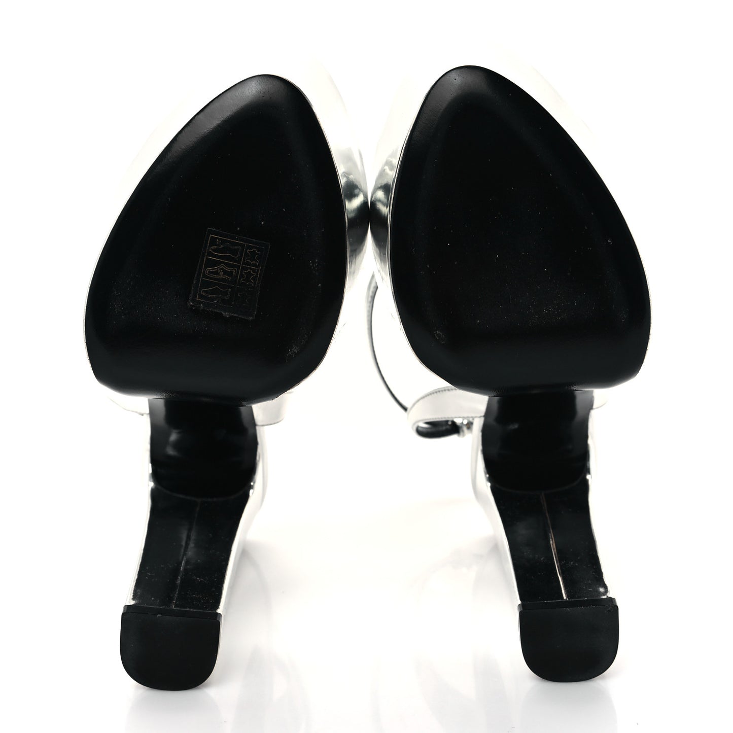 Metallic Patent Jodie 95 Platform Sandals 39 Silver