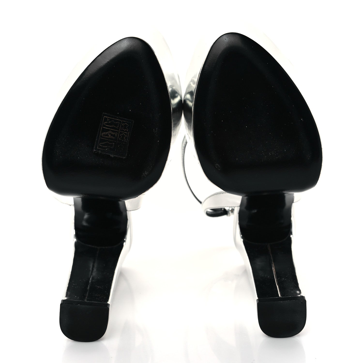 Saint Laurent Metallic Patent Jodie 95 Platform Sandals 39 Silver 5 of 10