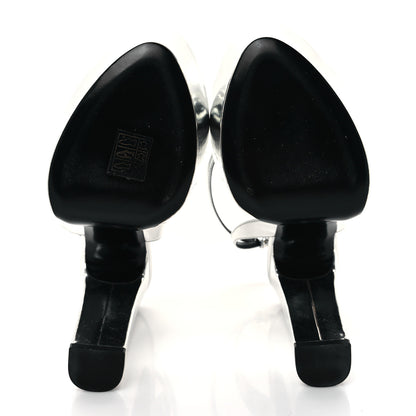 Saint Laurent Metallic Patent Jodie 95 Platform Sandals 39 Silver 5 of 10