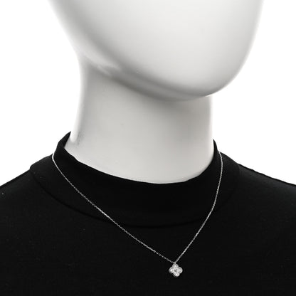 Van Cleef & Arpels 18K White Gold Diamond Sweet Alhambra Pendant Necklace 2 of 4