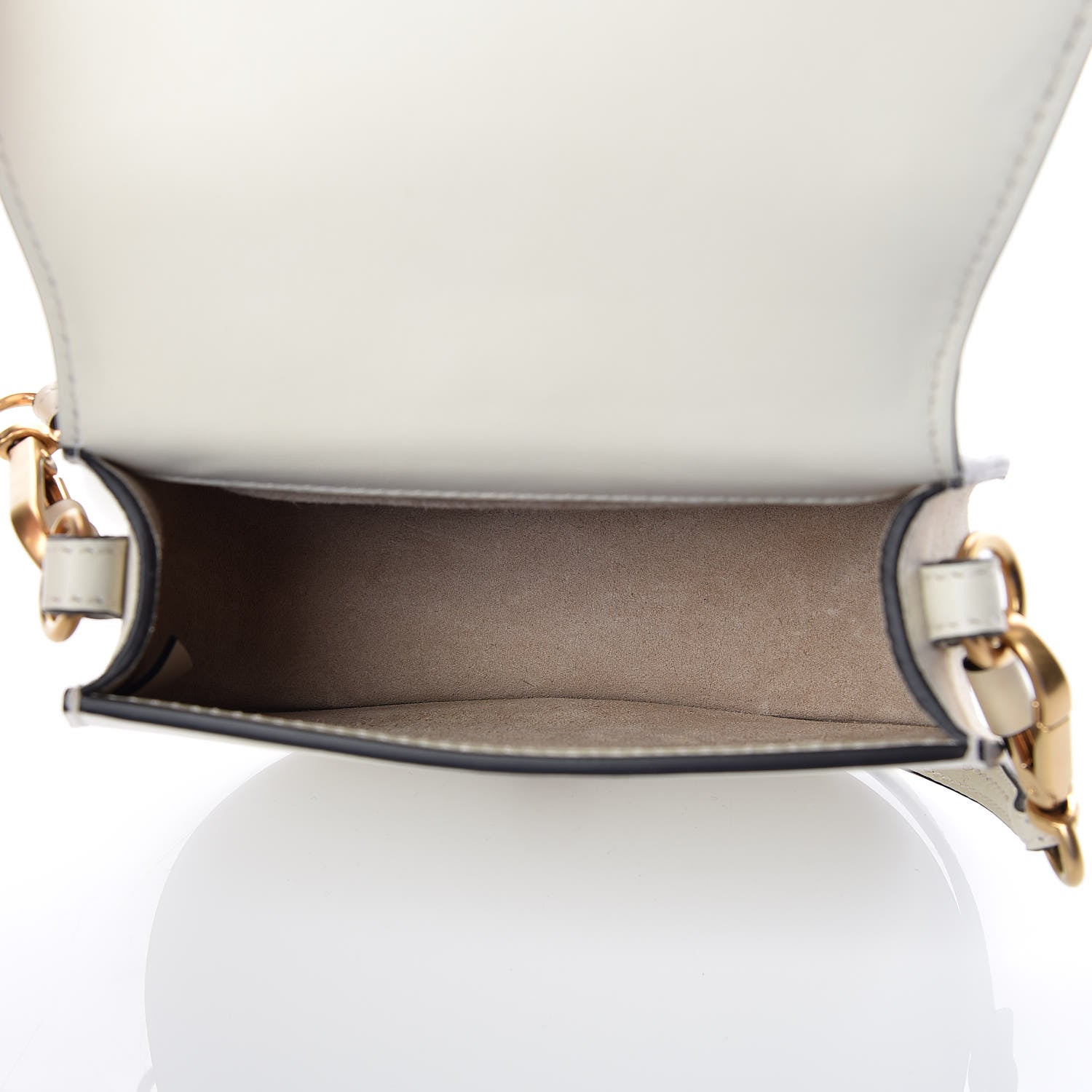 Chloe Calfskin Suede Small Nile Bracelet Bag Off White 5 of 9