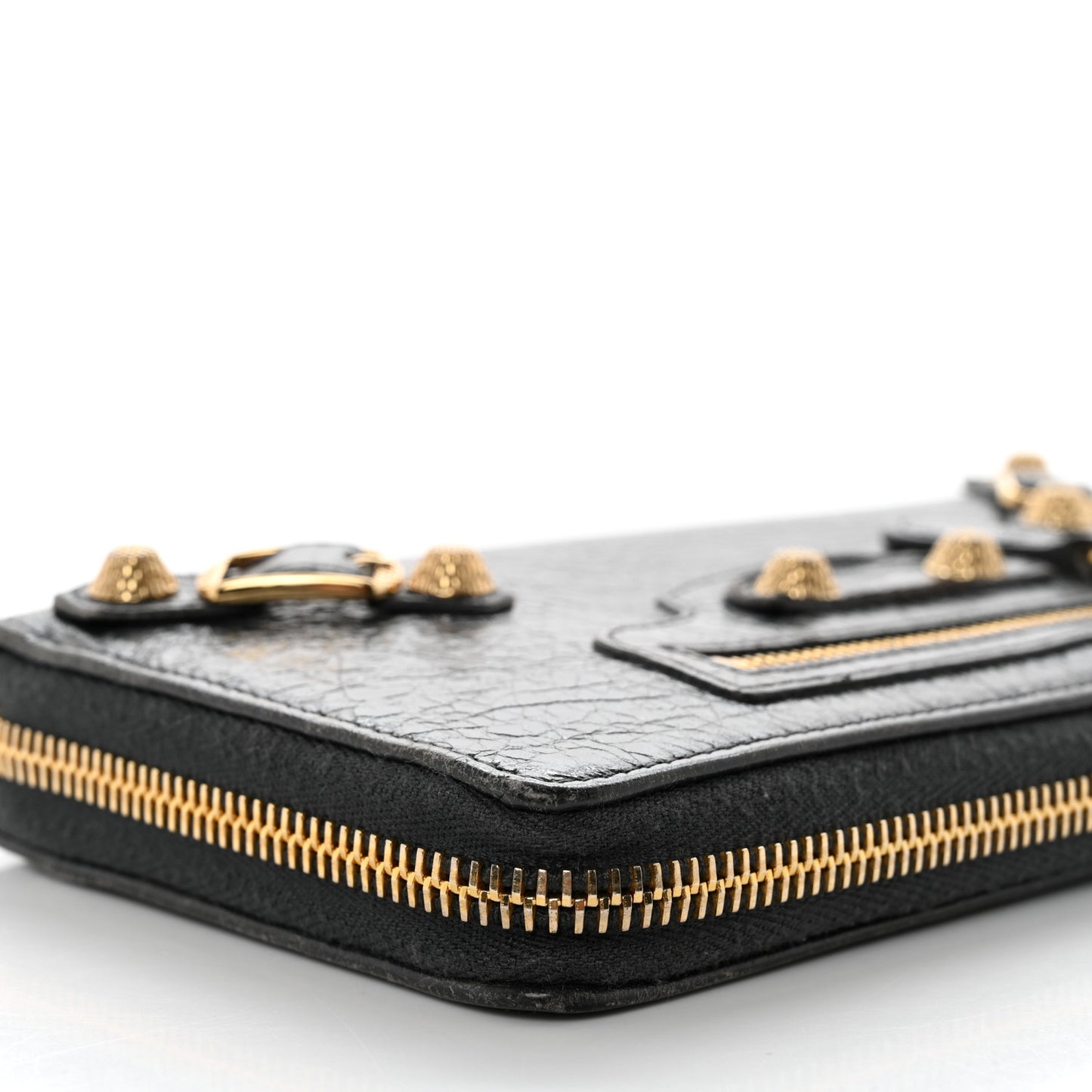 Agneau Giant 12 Gold Hardware Continental Zip Around Wallet Gris Fossile