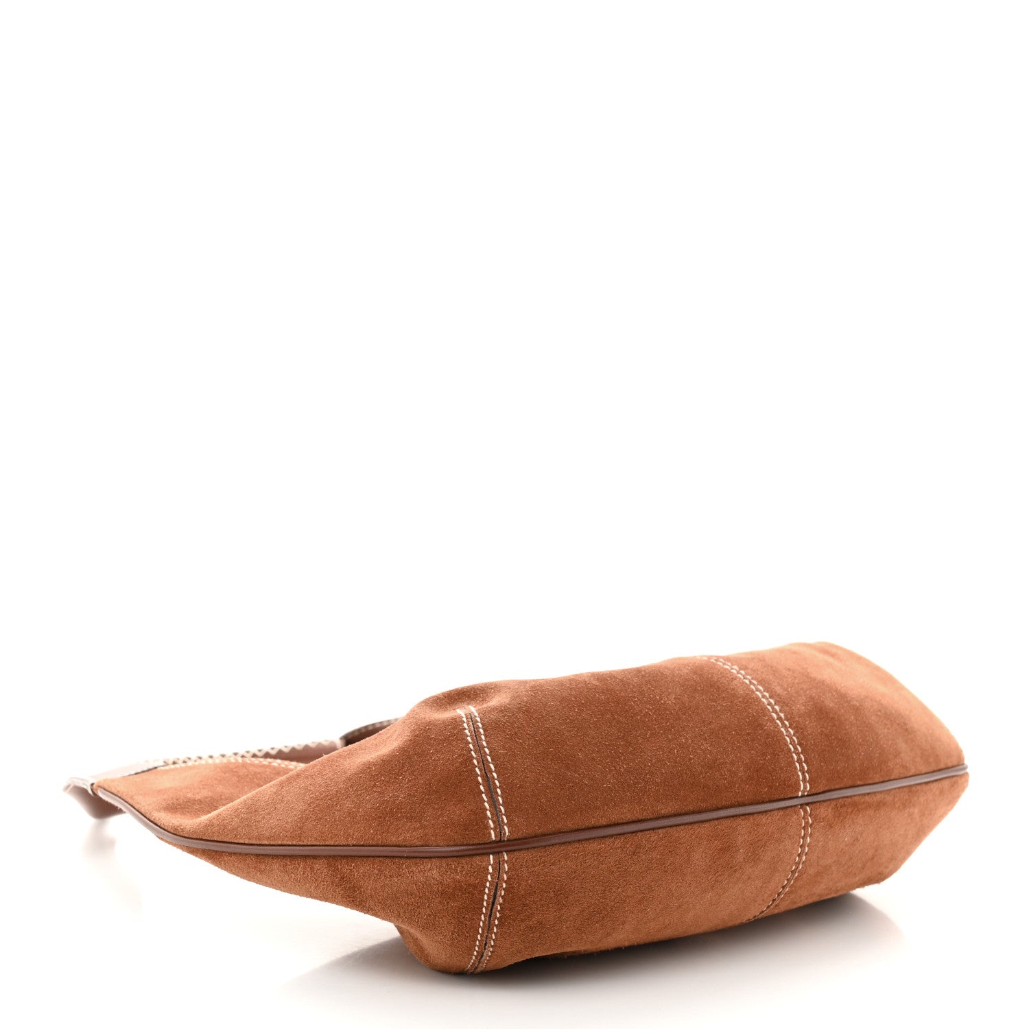 Salvatore Ferragamo Suede Stitched Hobo Brown 4 of 9