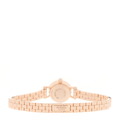 Hermes 18K Rose Gold Diamond Bezel 16mm Faubourg Quartz Watch 3 of 5