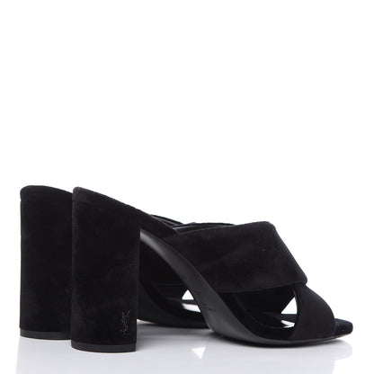 Saint Laurent Velvet LouLou 95 Mules 39 Black 4 of 9