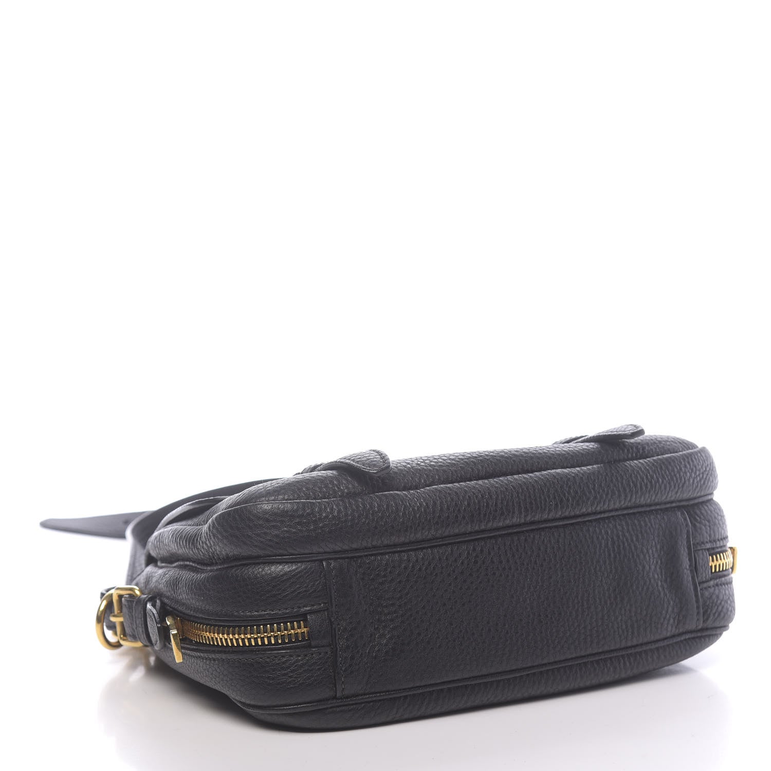 Prada Vitello Daino Push Lock Messenger Bag Black 4 of 10