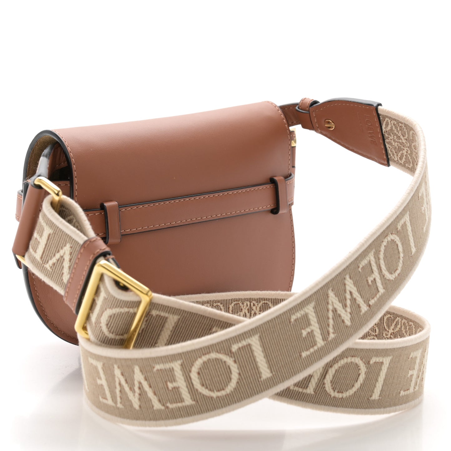 Calfskin Jacquard Mini Gate Dual Bag Tan