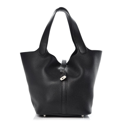 Hermes Taurillon Clemence Picotin Lock 22 MM Black 1 of 9