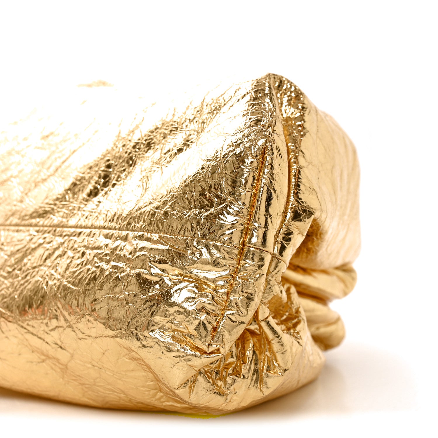 Bottega Veneta Metallic Crinkled Lambskin The Pouch Oversized