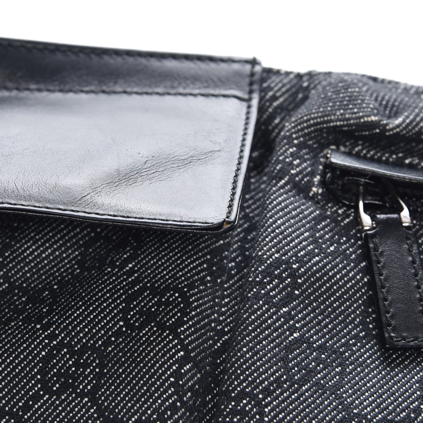 Denim Monogram Double Pocket Belt Bag Black