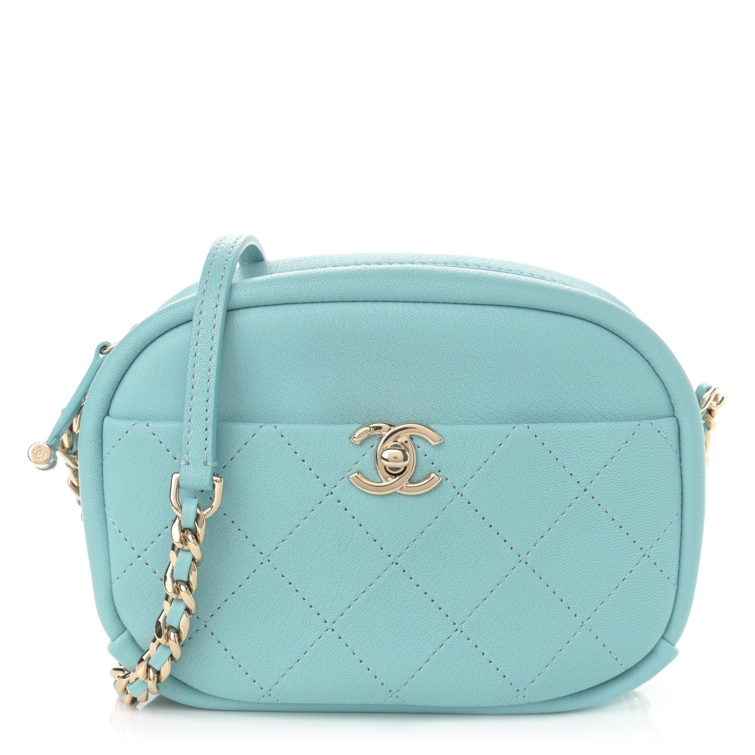 Chanel Goatskin Quilted Small Casual Trip Camera Case Light Blue 1 of 14