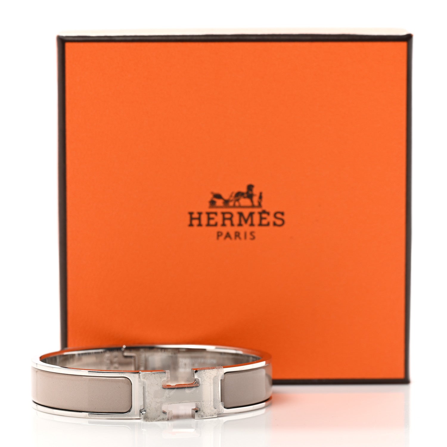 Hermes Enamel Clic Clac H Narrow Bracelet PM Marron Glace 6 of 6