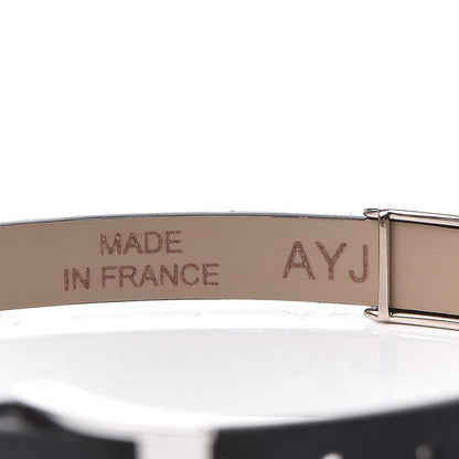 Cartier 18K White Gold Calfskin 3 Motif LOVE Bracelet Black 4 of 6