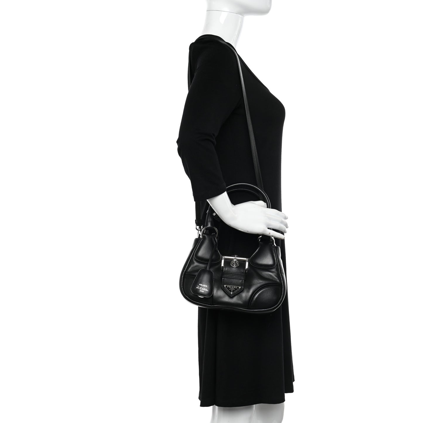 Nappa Soft Padded Re-Edition 2002 Moon Bag Black
