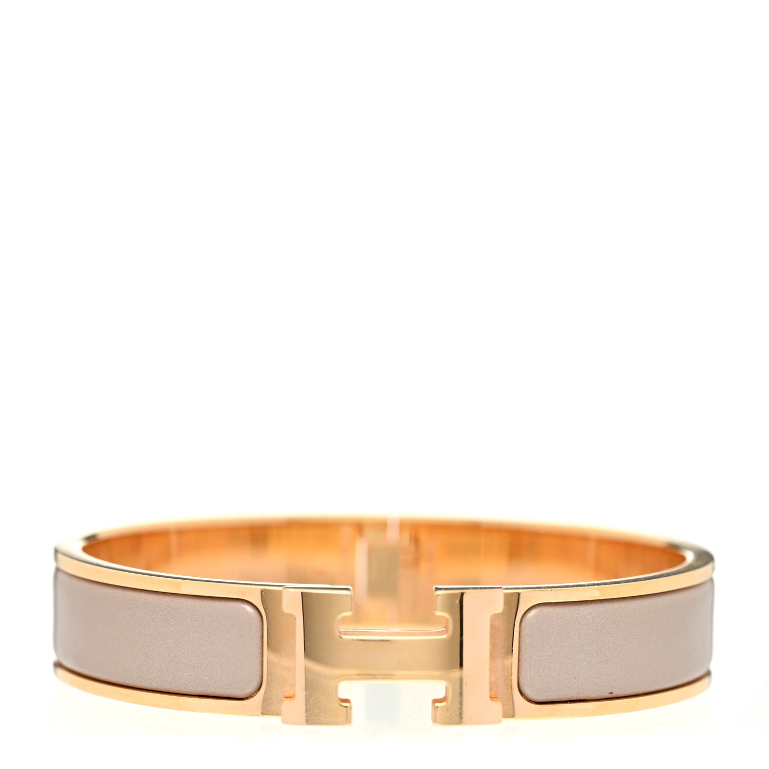 Hermes Enamel Narrow Clic Clac H Bracelet Marron Glace 1 of 5