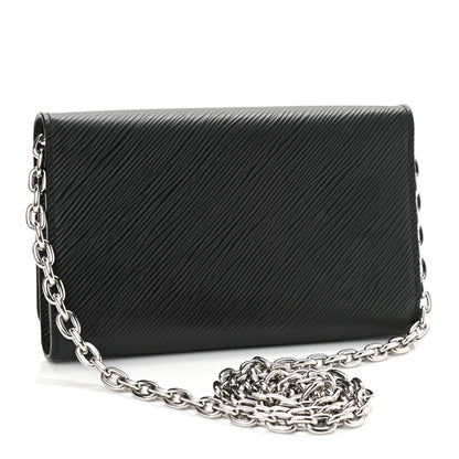 Louis Vuitton Epi Twist Chain Wallet Black 3 of 10