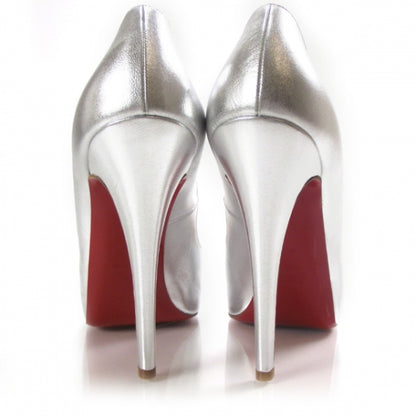 Christian Louboutin Kid Very Prive 120 Pumps 39 Metallic Silver 3 of 7