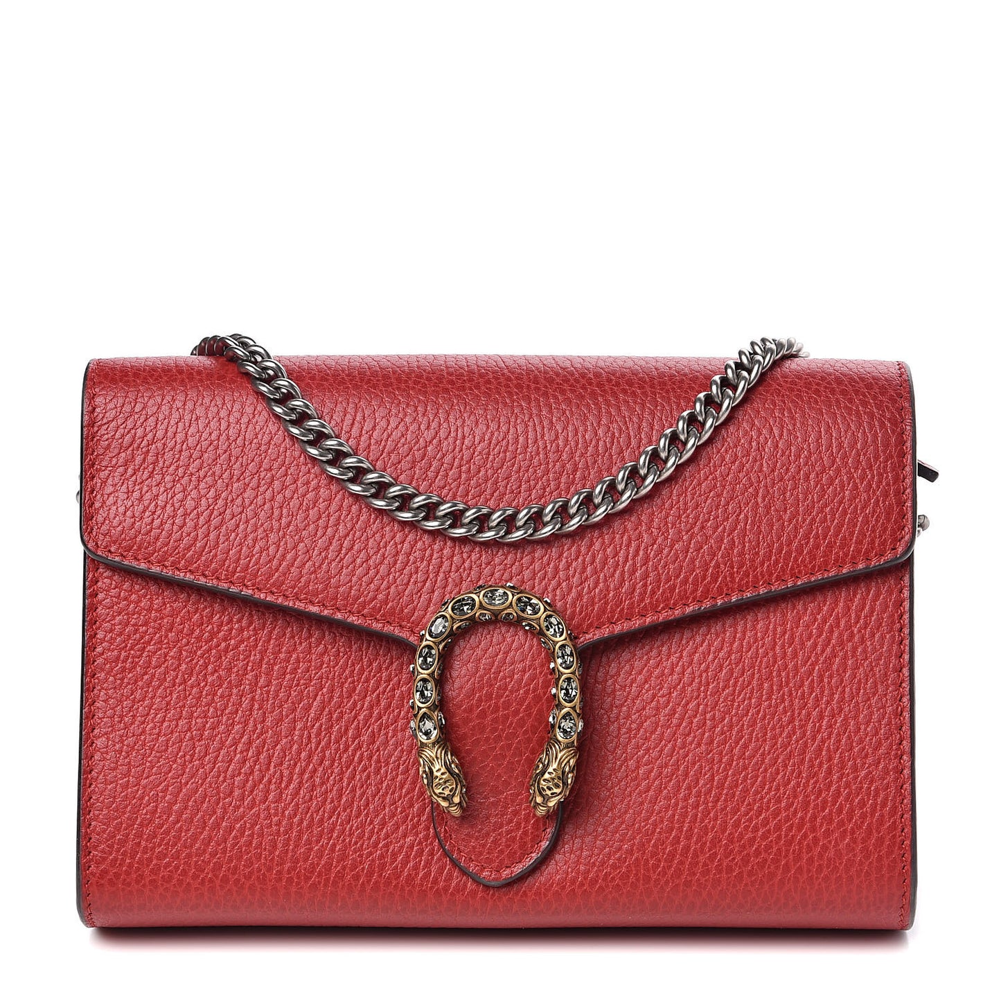 Calfskin Mini Dionysus Chain Wallet Hibiscus Red