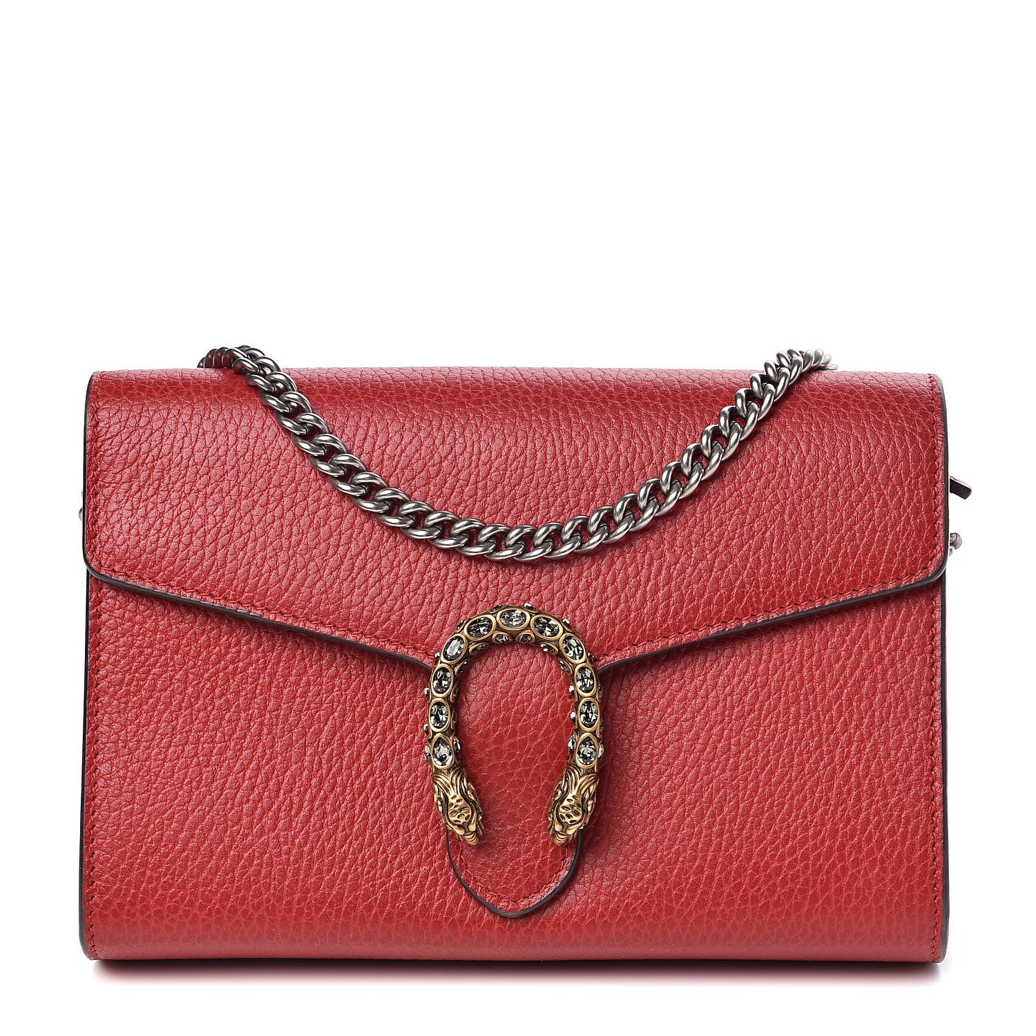 Gucci Calfskin Mini Dionysus Chain Wallet Hibiscus Red 1 of 12