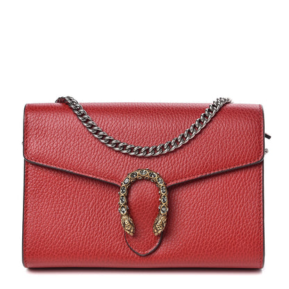 Gucci Calfskin Mini Dionysus Chain Wallet Hibiscus Red 1 of 12