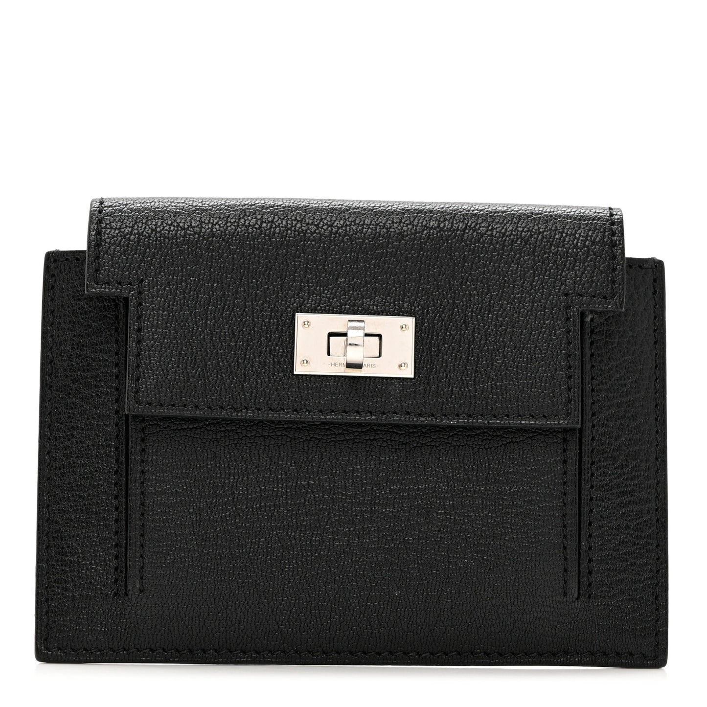 Chevre Mysore Kelly Pocket Compact Wallet Black